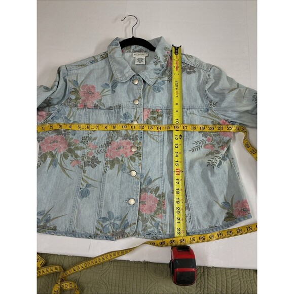 Graff Wear Vintage Floral Denim Jacket Size XL Women's - Picture 3 of 4